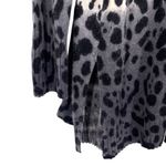 360 Cashmere  Cozy Gray Ombré Leopard Open Front Cardigan Sweater Photo 5