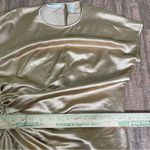 Helmut Lang ‎ Women's Metallic Ruched Satin Top Gold Medium Photo 5
