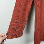 Vtg Women Cardigan Sweater XL Burnt Orange Long Photo 3