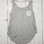 Hippie Rose  Gray White Lace Pocket Tee Tunic Top Size Junior’s XL Photo 0