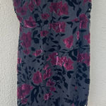 Lulu’s Burnout Velvet Floral MIDI Dress Women’s Small Asymmetrical Whimsigoth Black Photo 0