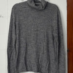 Croft & Barrow Gray Ribbed Turtleneck Sweater Women's Size M Cotton Blend Photo 0