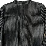 Hem & Thread  Black‎ White Striped Blouse Bow Neckline NWT Medium L4597 Photo 6