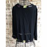 Mango Bay Beaded Black Blouse Cocktails Cruise Size L Photo 3