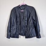 Outer Edge  Black Faux Leather Ruffled Jacket Womens 1X Whimsigoth Fall Classic Photo 8