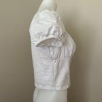 Garage Off The Shoulder Puff Sleeve Crop Top in White, Medium Photo 7