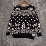 Barefoot Dreams  Black and White Snowflake Sweater Fair Isle Womens 1x Photo 2