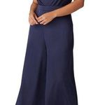 Fame and Partners Navy Blue Satin Isabella Jumpsuit Size 18 US $286 Photo 0