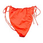 Good American  Tiny Ties String Bikini Bottom Hot Coral Orange 7 US 4XL Photo 3