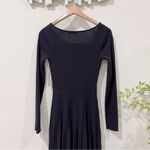 Moon River Long Sleeve Two Tone Pleated Dress Knit Sweater Dress Black One Size Photo 6