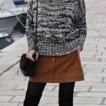 Intermix genuine goat leather brown retro A-line mini shirt Photo 10