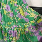 Current Air Sereia Botanical Motif Midi Dress Green Purple Floral - Sz S ๐งก๐ Photo 6