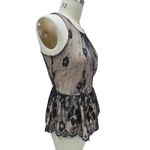 Sugar Lips Black Nude Lace Peplum Top Sz L Photo 6