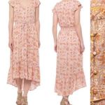 Lucky Brand Patterned Floral Flutter Sleeve Maxi Dress Size Medium Photo 0