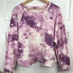 Wildfox Women's Purple Tie-Dye Star Print Pullover Sweatshirt Cropped Size XL Photo 0