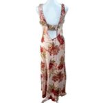 Paper Heart Anthropologie Pink Floral Sleeveless Linen Midi Dress Size MED NWT Photo 4