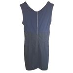 Jenni Kayne  Navy Blue Sheath Dress Woven Corset Waist Zipper Back Size 2 Photo 4