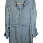 John Mark John‎ Mark Blouse Women's Size Medium Tunic Office Casual Blue Photo 0