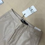 ZARA Faux Leather Beige Pants Photo 4