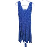 Leota Whimsical Belted Sleeveless Dress Large Blue Polka Dot Boho Coastal Event Photo 1