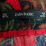ZARA Red Floral Print High Waist Pull On Stretch Elastic Waist Flower Shorts L Photo 2
