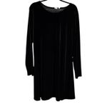 Gap Black Velvet Long Sleeve Casual Dress Women's Size XL Holiday LBD Photo 4