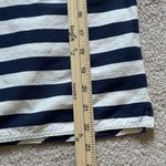 Ann Mashburn  Linen Cotton Top Size XS Navy Blue White Ruffle Tie Blouse Cap Photo 12