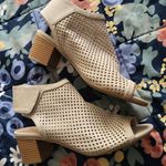 Call it spring  Taupe Peep toe Chunky Block Heeled Booties Photo 6