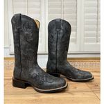 Shyanne  Lasy Floral Embroidered Western Boot Black Leather Size 7.5 NWOB Cowgirl Photo 2