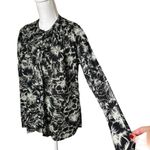Mille Florian Top NWT Button Front Floral Blouse in Black Hibiscus Women’s XS Photo 7