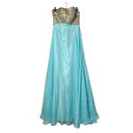 Alyce Paris Rhinestone Sky Blue Formal Prom Strapless Gown 4 Photo 1
