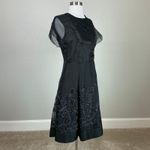 Sachin + Babi Beaded Chiffon Fit and Flare Cocktail Dress Black Size 8 Photo 1