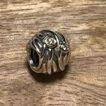 Pandora  Woven Together Sterling Silver w/ 14K Gold & Diamonds Charm RETIRED Photo 5