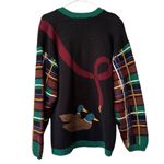 Sharon Young Size Large Hunting Gaming Knit Cardigan Sweater Ducks Dog Vintage Photo 1