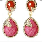 Amrita Singh  Riverside Coral/ Fushia drop earrings. 2inch. Hypoallergenic. Post. Photo 0