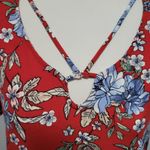 Daytrip  red floral strappy cutout tee size  large Photo 2