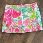 Lilly Pulitzer Dont Give A Cluck Jasmine Skort Size 10 pink Tropical 100% Cotton Photo 2