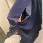 Mod On Trend Satin Navy Blue Tie Dress Photo 3