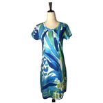 Capelton Road Dress Women Small Floral Cotton Short Sleeve T Shirt Mini Boho Blue Photo 1