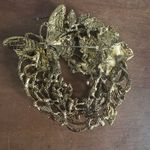 Large Gold Tone Butterfly Wreath Brooch With Colorful Stones Blue Photo 1