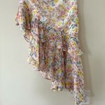 AMUR Floral One Shoulder Ruffled Silk Clayton Dress Women’s Size 4 Pink Photo 7