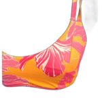 Athleta Medium M Criss Cross Back Floral Print Sport Bra Orange pink Photo 3