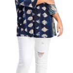 Clara Sun Woo Tie Dye Geometric Diamond Print Tunic Top Blouse Size M Blue Size M Photo 0