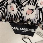 Karl Lagerfeld  Black and White Floral Blouse nwot Photo 7