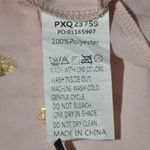 None Womens Pink Metallic Gold Polka Dot Short Shift Dress Size 3XL V-Neck Sexy LS Photo 9