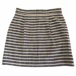 J. Crew Factory 00 Stripe Pleated Front Mini Tweed Skirt Gray Photo 0