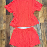 Flowy Ribbed 2 Piece Set Women’s Shorts Cozy Comfortable Stretchy Top Red Size M Photo 0