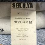 Ser.O.Ya Womens Blue High Waisted Distressed Wide Leg Baggy Denim Jeans Pants 31 Photo 4