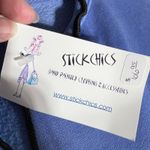 Vintage Stick Chics Womens Hand Painted Sweatshirt Button Closure Blue Medium Photo 13