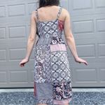 Rachel Zoe 100% Linen Paisley Bandana Boho Patchwork Print Midi Sun Dress 8 Photo 2